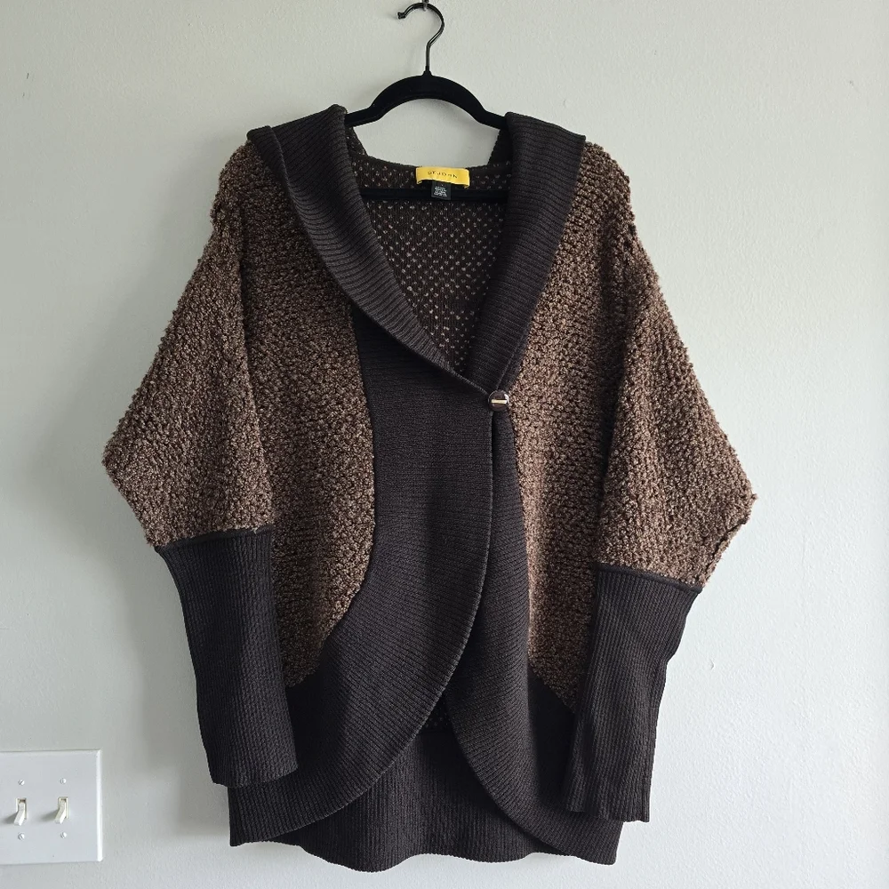 St. John Cozy Brown Knit Sweater L - Picture 1 of 9
